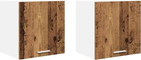 vidaXL Dulap suspendat cu ușă 2 pcs Lemn vechi și Alb 40 x 31 x 40 cm