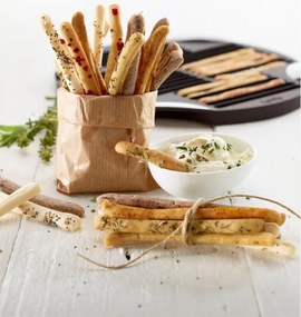 Tava pentru copt pretzel si grissini Lekue 1009038, 240 ml, Pana la 30 pretzel, Ø25x1,9 cm, -60/+220°C, Maro