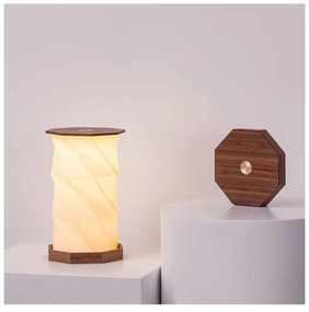 Decorațiune luminoasă în culoare naturală închisă cu USB ø 12 cm Twist Hexagon – Gingko