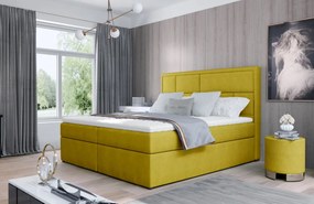 Pat tapitat, continental boxspring, cu lada pentru depozitare, 180x200 cm, Meron 182, Eltap (Culoare: Roz deschis / Omega 91)