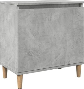vidaXL Dulap de chiuvetă, gri beton, 58x33x60 cm, lemn prelucrat
