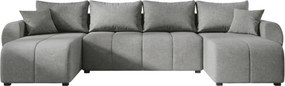 Coltar extensibil in forma de U SEVIO, gri, 311x145 cm + 2 perne GRATUIT