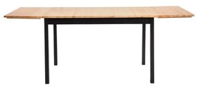 Masă de dining extensibilă din lemn de pin cu structură neagră Bonami Essentials Brisbane, 120 (200) x 70 cm