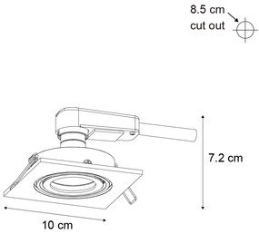 Set de 6 spoturi încastrate moderne Gunmetal GU10 50mm Rotund Înclinabile - Qure
