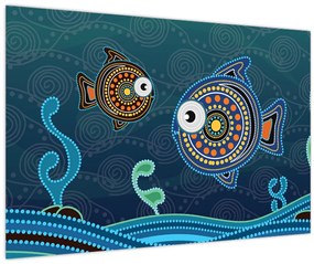 Tablou - Peștișorii desenați (90x60 cm)