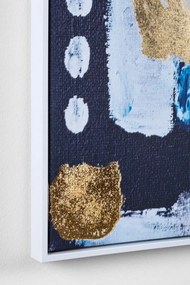 Tablou decorativ albastru/alb din MDF si panza, 82,6x4,3x122,6 cm, Bold Abstract Bizzotto