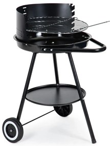 Görgős kerti grill állítható rácsmagassággal