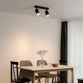 Lampă spot PIPE, 2x GU10/10W/230V, negru