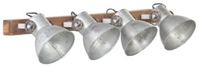 Lampa de perete industriala, argintiu, 90 x 25 cm, E27 4 la rand, Argintiu, 1, Argintiu