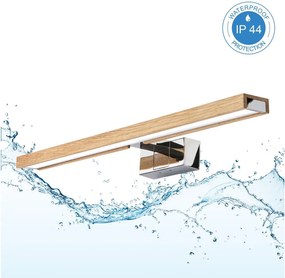 Brilagi-LED Iluminare oglindă de baie WOODY MIRROR 3 în 1 LED/12W/230V 60 cm IP44 crom/stejar