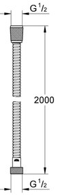GROHE 22107000 - Furtun de duș VITALIOFLEX METAL 2000 mm crom lucios