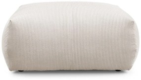 Taburet crem cu tapițerie din catifea reiată Voltaire – Bobochic Paris