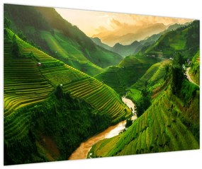 Tablou - Terase de orez Mu Cang Chai (90x60 cm)