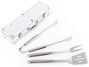 Set de 3 unelte pentru grătar G21, servietă de aluminiu