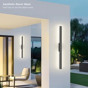 Brilagi - Aplică LED de exterior LUNA, 24W, 230V, 3000K, IP65, antracit
