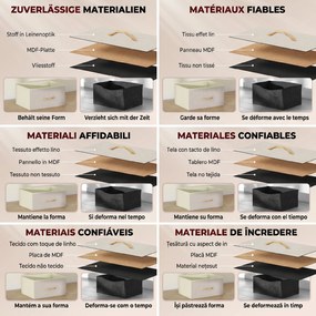 HOMCOM Comodă cu 4 sertare pliabile cu 4 buzunare de depozitare și 2 cârlige | Aosom Romania