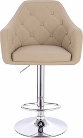 HR831W Scaun Crem Piele Ecologica Premium Soft cu Bază Cromata