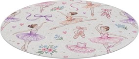 BAMBINO 61600 cerc covor lavabil Balerina, pentru copii anti-alunecare - cremă / roz