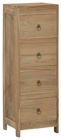 340741 vidaXL Comodă cu sertare, 30x30x90 cm, lemn masiv tec