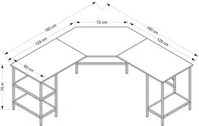 Birou de lucru Power L Black