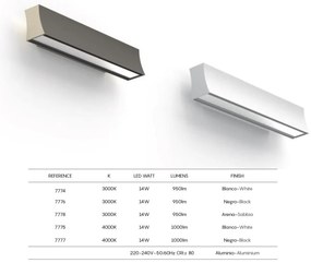 Aplica LED de perete ambientala HANOK 14W 4000K neagra