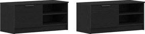 vidaXL Cabinet TV 2 pcs Stejar Negru 80 x 35 x 36,5 cm Lemn compozit