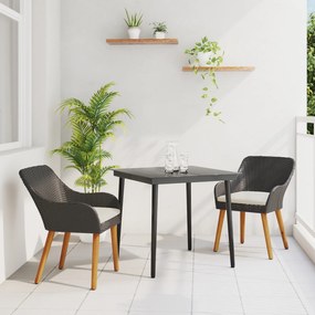 vidaXL Set de mese pentru grădină cu 3 piese din ratan poli