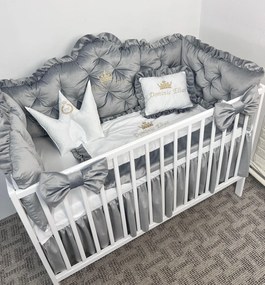 Pătuț bebe + saltea + Lenjerie pătuț bebeluși din Catifea ALEGE CULOAREA cu apărători matlasate cearșaf păturică și pernuta din catifea PREMIUM