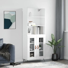 3189287 vidaXL Dulap înalt, alb extralucios, 69,5x34x180 cm, lemn compozit