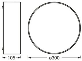 Osram - Plafonieră ORBIS PARIS 1xE27/25W/230V diam. 30 cm albă