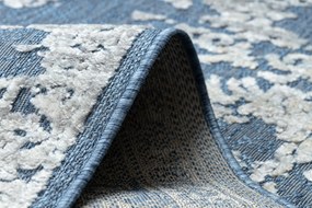 Covor Structural SOLE D3811 Ornament - țesute plate albastru / bej