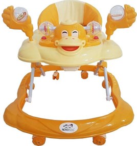 Premergator Reglabil in 3 Trepte NOVOKIDS™ Happy Duck , Ratusca, Pliabil, 8 Roti, Cu Melodii,Galben cu Portocaliu