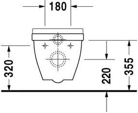 Vas WC suspendat Duravit Starck 3 36x54 cm evacuare orizontala
