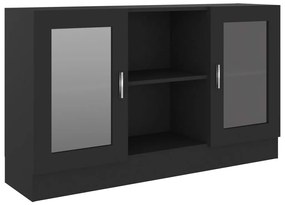 802787 vidaXL Dulap cu vitrină, negru, 120 x 30,5 x 70 cm, lemn prelucrat
