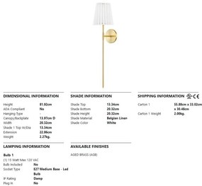 Aplica de perete design modern DEMI big, alama antichizata