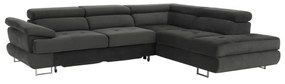 Coltar cu spaţiu pentru depozitare, Gri, textil, dreapta, BUTON R