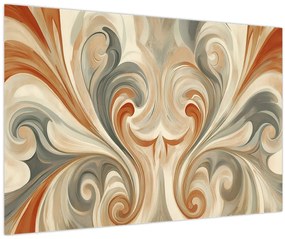 Tablou - Vârtejuri în culori pământii (90x60 cm)