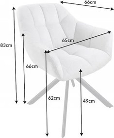 Set 2 scaune pivotante Papillon, tesatura structurala gri deschis