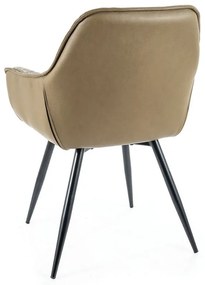 Set masa extensibila Salvadore ceramic maro/negru mat - L160-240 cm + 4 scaune tapitate cu piele Cherry olive Buffalo10