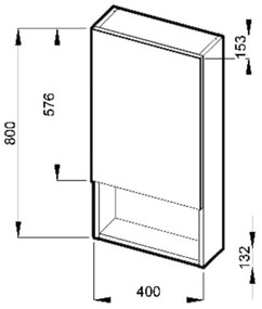 Dulap cu oglindă cu raft JIKA H4532210383041 LYRA 80x40 cm alb