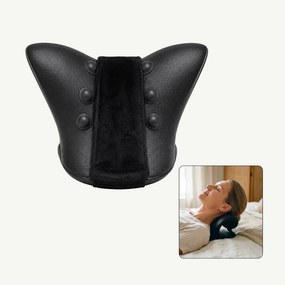 Dispozitiv tractiune cervicala memory foam cu incalzire pentru gat, Negru