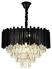 Candelabru Cristal Elit's, Negru Mat, 40 cm