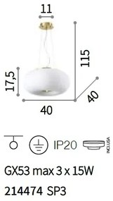 Lustra design modern Arizona SP3, 40cm 214474
