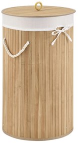 Juskys Coș de rufe din bambus Curly Round - natural
