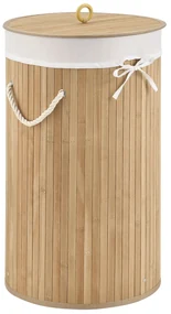 Juskys Coș de rufe din bambus Curly Round - natural