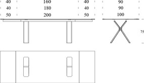 Masa extensibila eleganta design LUX Still 200-300x100cm