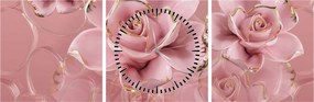 Tablou - Decor floral (cu ceas) (90x30 cm)
