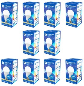 Set 10 Buc - Bec Brilliant LED, 12W (100W), 960lm, lumina calda 3000k, 220V, E27 Lumina calda - 3000K, 10 buc
