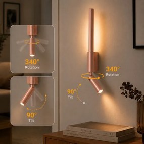 Brilagi -LED Aplică de perete cu spot VIXON LED/3W/230V + LED/5W, finisaj bronz, CRI 90