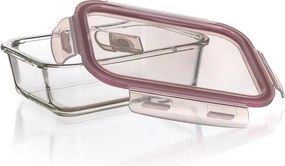 BANQUET Recipient depozitare din sticlă cu capac LORA, bordo 1450 ml